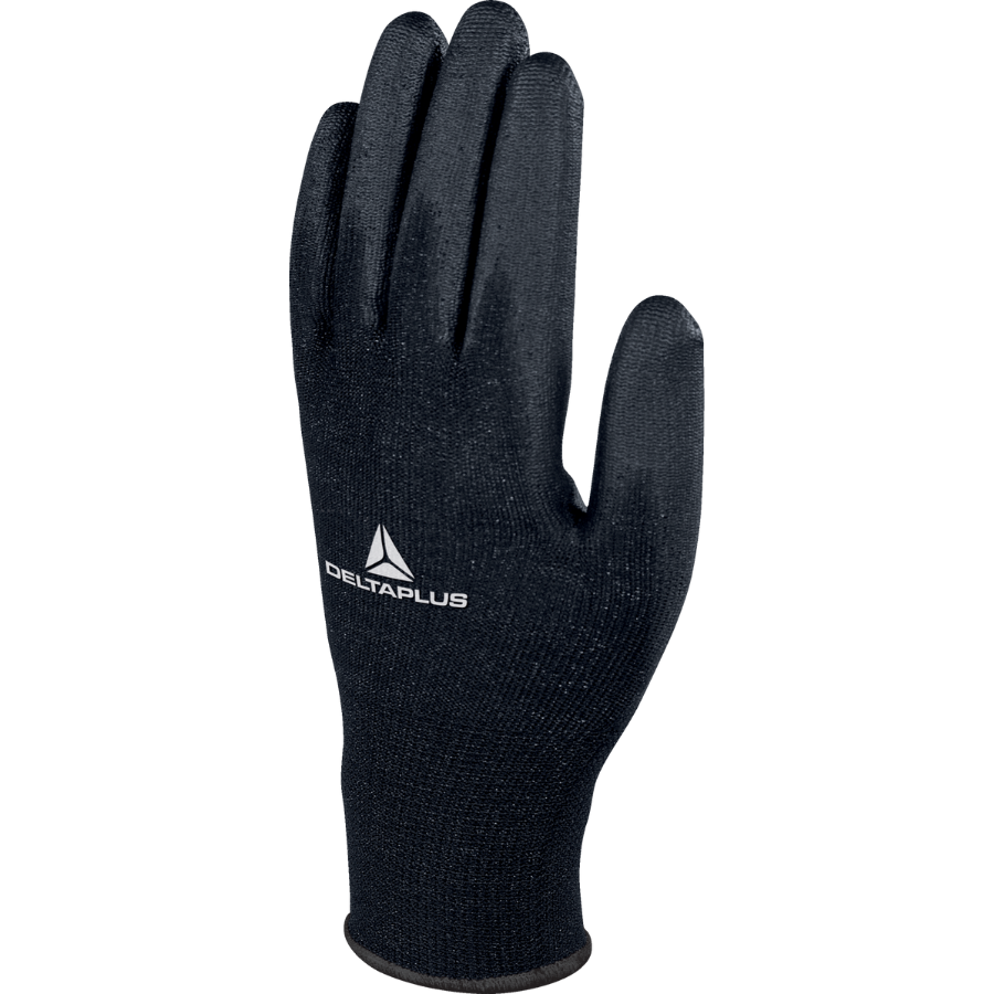 GUANTE DE POLIESTER POLIURETANO NEGRO VE702PN DELTA PLUS - Imagen 1