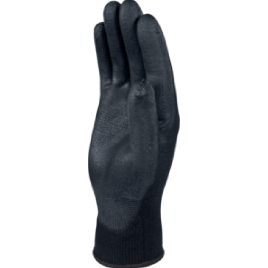 GUANTE DE POLIESTER POLIURETANO NEGRO VE702PN DELTA PLUS - Imagen 2