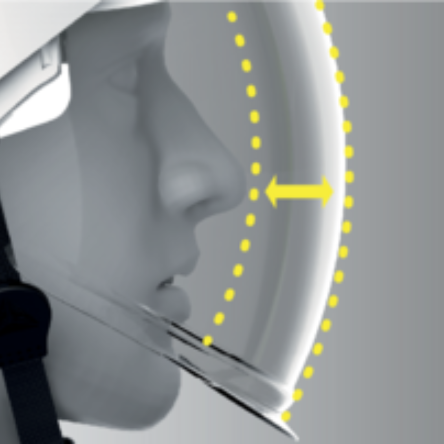CASCO DE OBRA CON DOBLE CARCASA ABS Y VISERA RETRACTIL PC ONYX DELTA PLUS - Imagen 3