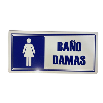 LETRERO DE SENALIZACION 30 X 15 CM STANDARD-BAÑO DAMA - Imagen 1