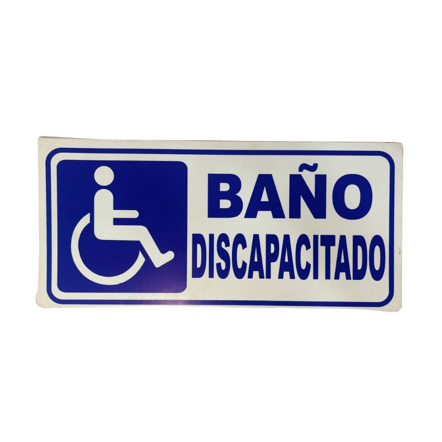 LETRERO DE SENALIZACION 30 X 15 CM STANDARD-BAÑO DISCAPACITADO - Imagen 1