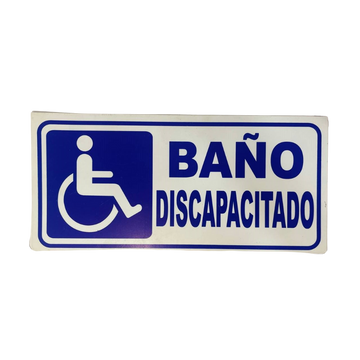 LETRERO DE SENALIZACION 30 X 15 CM STANDARD-BAÑO DISCAPACITADO - Imagen 1