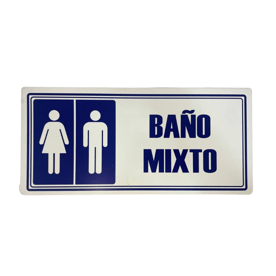 LETRERO DE SENALIZACION 30 X 15 CM STANDARD-BAÑO MIXTO - Imagen 1