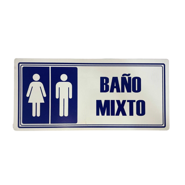 LETRERO DE SENALIZACION 30 X 15 CM STANDARD-BAÑO MIXTO - Imagen 1