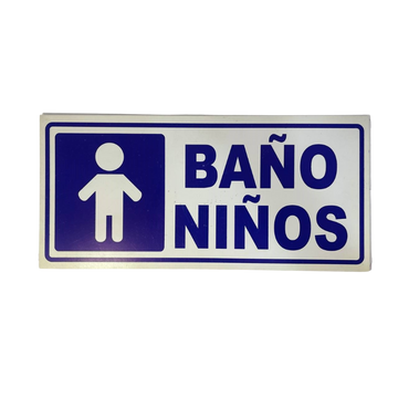 LETRERO DE SENALIZACION 30 X 15 CM STANDARD-BAÑO NIÑOS - Imagen 1