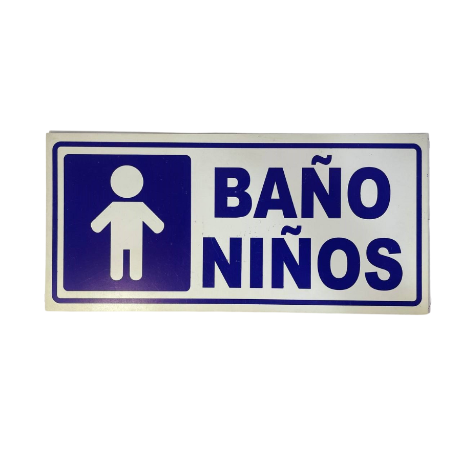 LETRERO DE SENALIZACION 30 X 15 CM STANDARD-BAÑO NIÑOS - Imagen 1