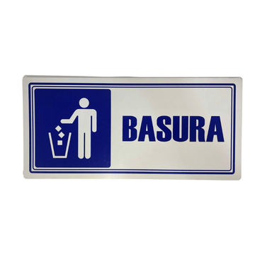 LETRERO DE SENALIZACION 30 X 15 CM STANDARD-BASURA - Imagen 1