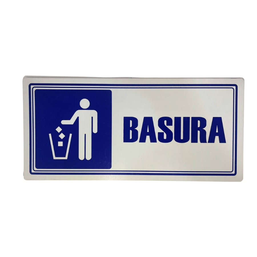 LETRERO DE SENALIZACION 30 X 15 CM STANDARD-BASURA - Imagen 1