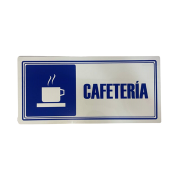 LETRERO DE SENALIZACION 30 X 15 CM STANDARD-CAFETERIA - Imagen 1