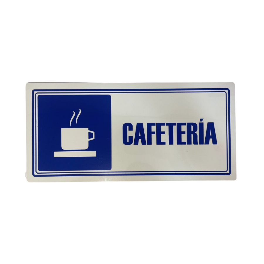 LETRERO DE SENALIZACION 30 X 15 CM STANDARD-CAFETERIA - Imagen 1