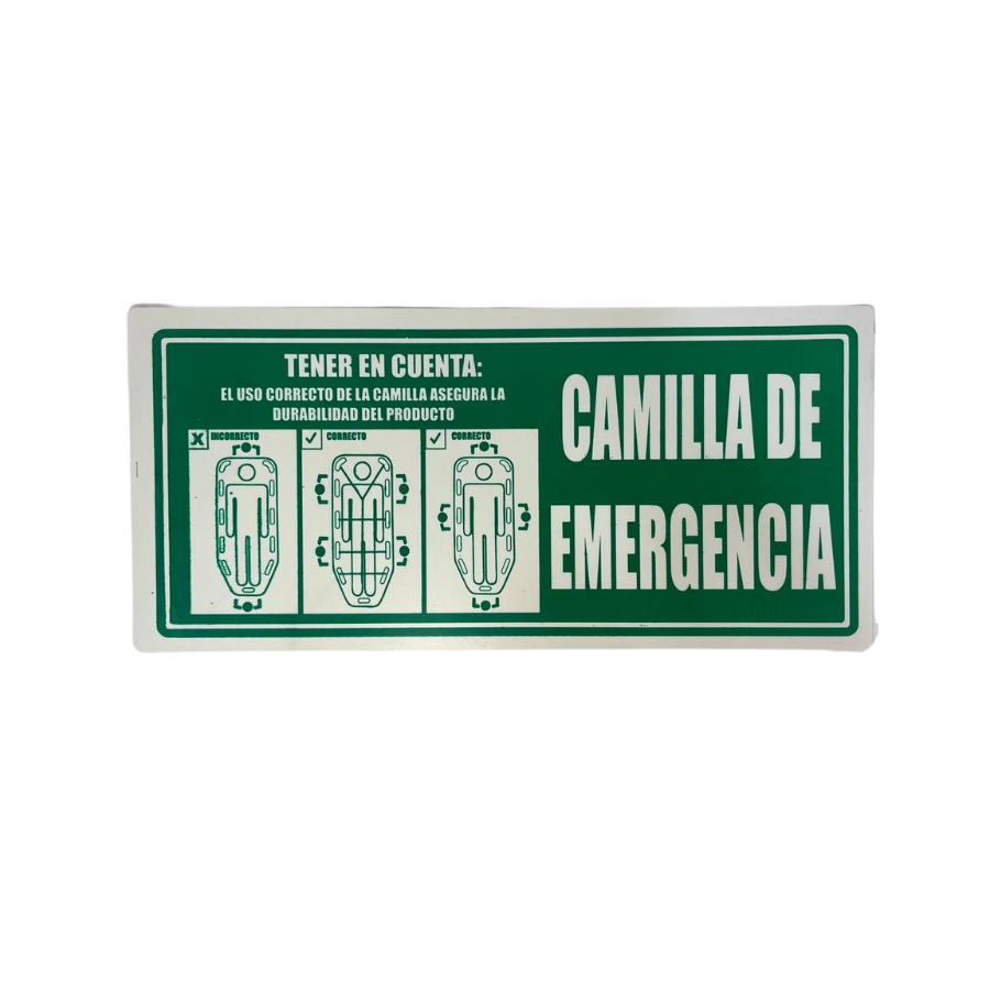LETRERO DE SENALIZACION 30 X 15 CM STANDARD-CAMILLA DE EMERGENCIA - Imagen 1