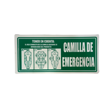 LETRERO DE SENALIZACION 30 X 15 CM STANDARD-CAMILLA DE EMERGENCIA - Imagen 1