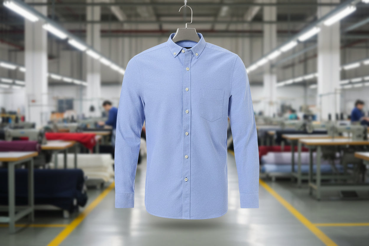 CAMISA DE HOMBRE EN TELA OXFORD MANGA LARGA (T S-XL) - Imagen 1