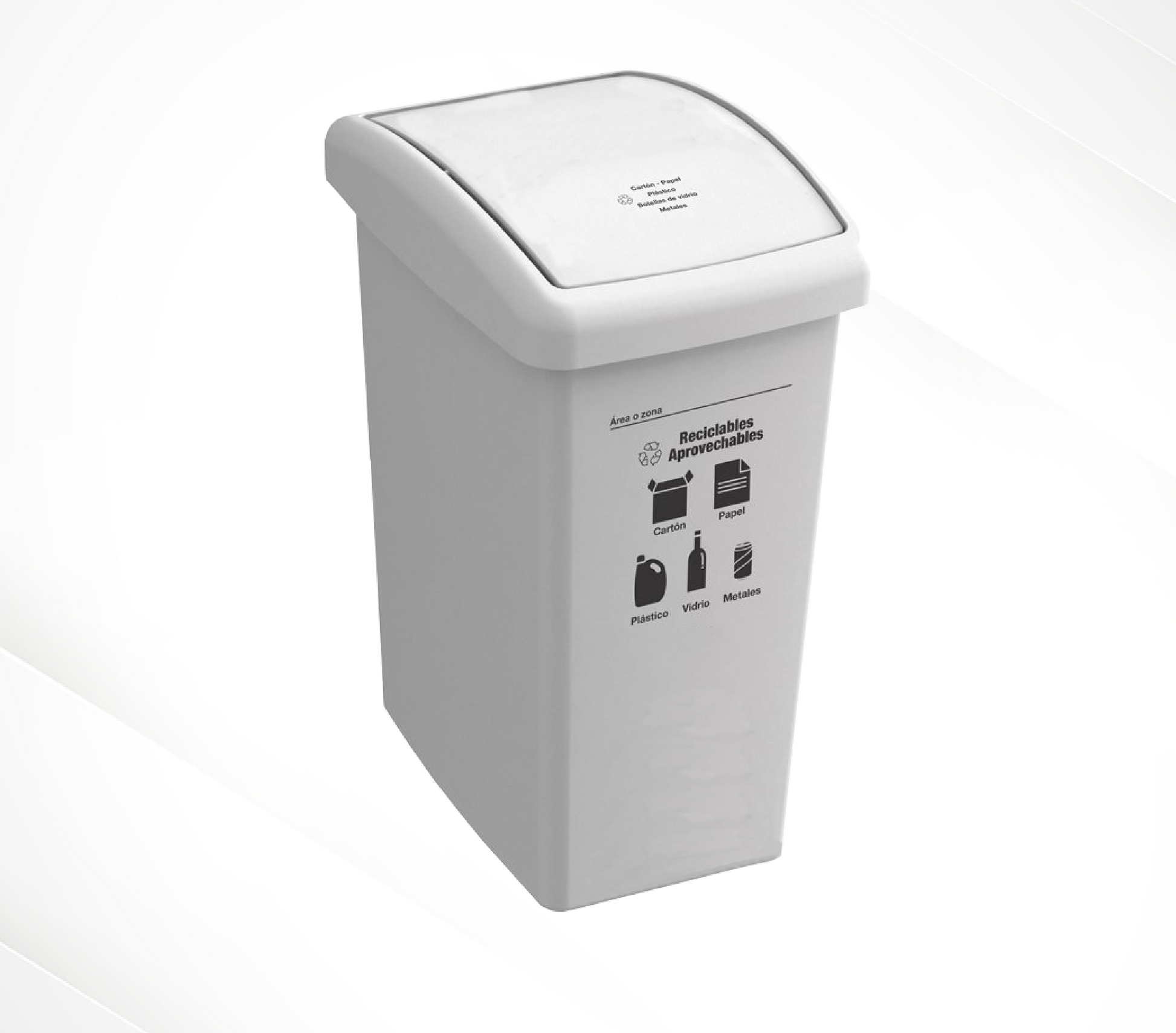 CANECA PLASTICA DE 36 LTS TAPA PLANA BLANCA - Imagen 1