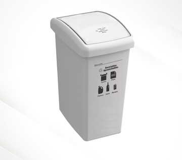 CANECA PLASTICA DE 36 LTS TAPA PLANA BLANCA - Imagen 1