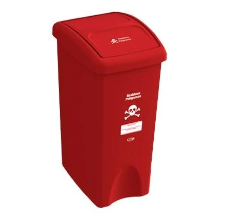 CANECA PLASTICA DE 36 LTS TAPA PLANA ROJA - Imagen 1