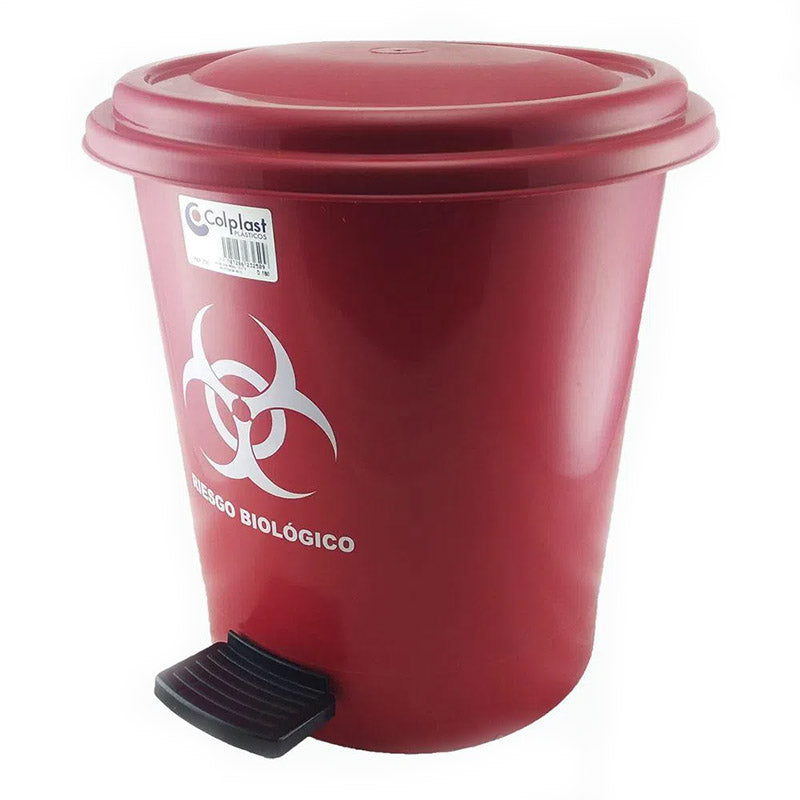 CANECA PLASTICA DE PEDAL 12 LTS ROJA - Imagen 1