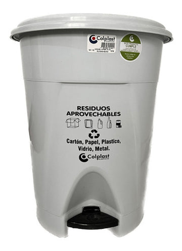 CANECA PLASTICA DE PEDAL 25 LTS BLANCA - Imagen 1