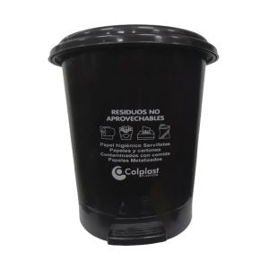 CANECA PLASTICA DE PEDAL 25 LTS NEGRA - Imagen 1