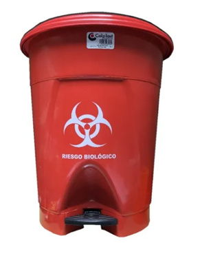CANECA PLASTICA DE PEDAL 25 LTS ROJA - Imagen 1
