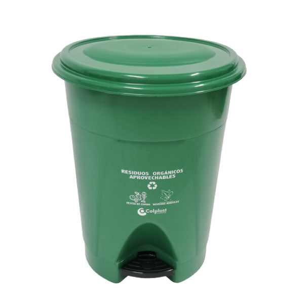 CANECA PLASTICA DE PEDAL 25 LTS VERDE - Imagen 1