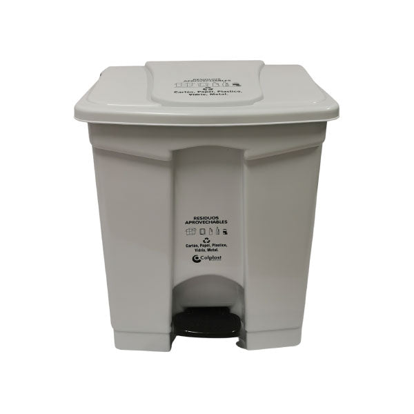 CANECA PLASTICA DE PEDAL 60 LTS BLANCA - Imagen 1