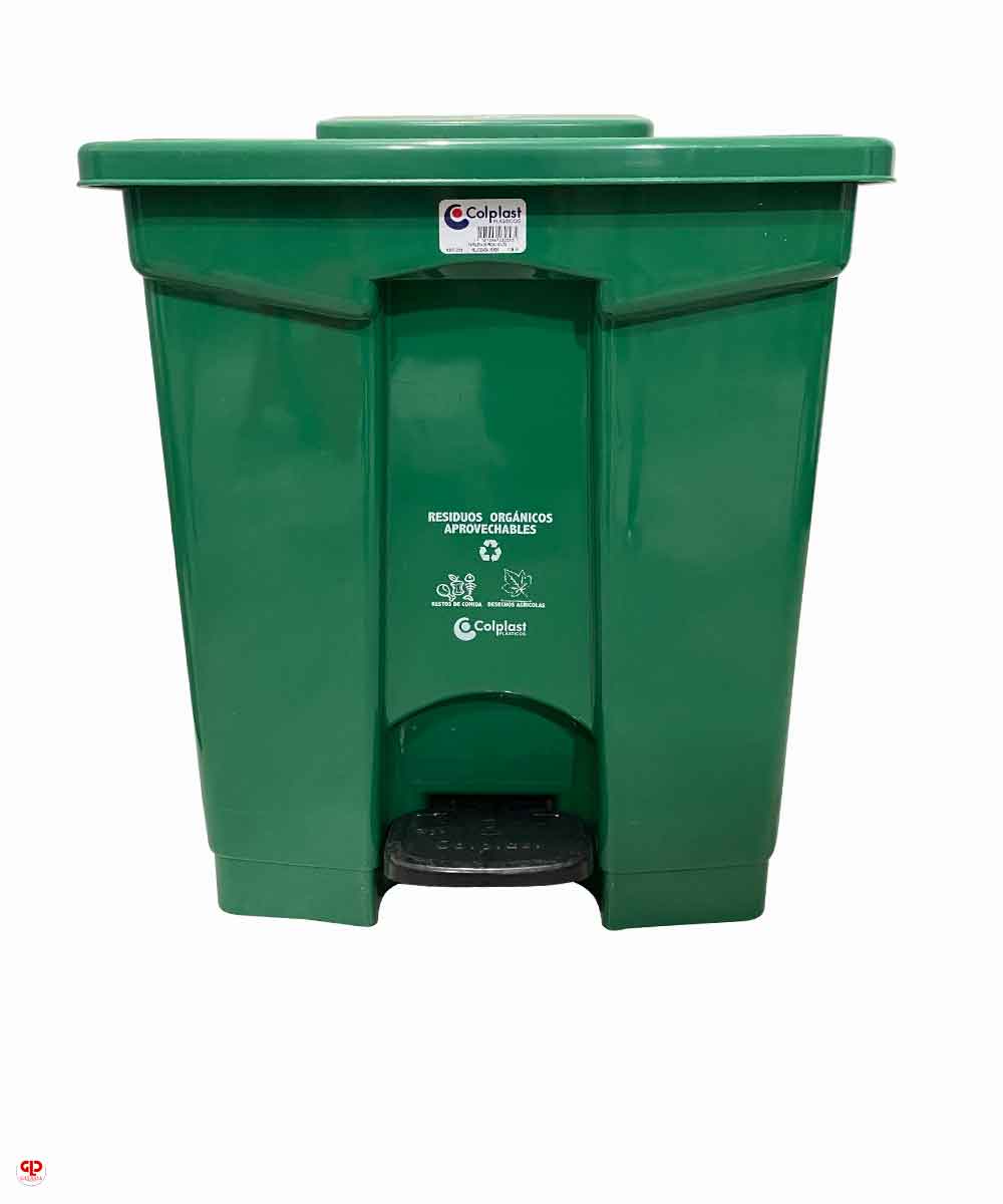 CANECA PLASTICA DE PEDAL 60 LTS VERDE - Imagen 1