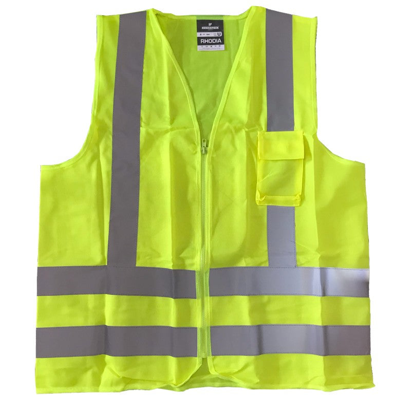 CHALECO REFLECTIVO RODHIA CIERRE BOLSILLO HUMANPACK VERDE - Imagen 1