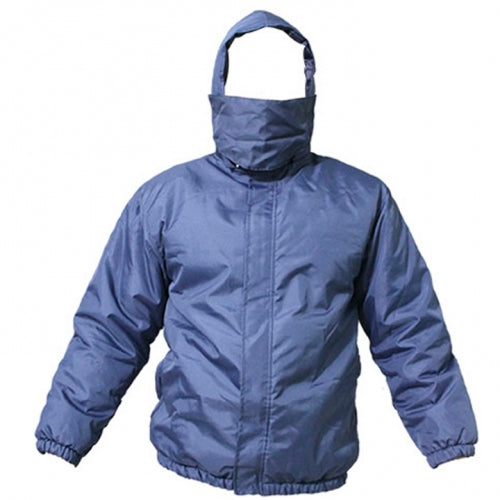 CHAQUETA PARA CUARTO FRIO CON  CAPUCHA Y TAPABOCA COLOR AZUL(XXL) - Imagen 1