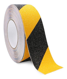 CINTA ANTIDESLIZANTE AUTOADHESIVA COLOR AMARILLO - NEGRO 5CM X 5 MTS - Imagen 1