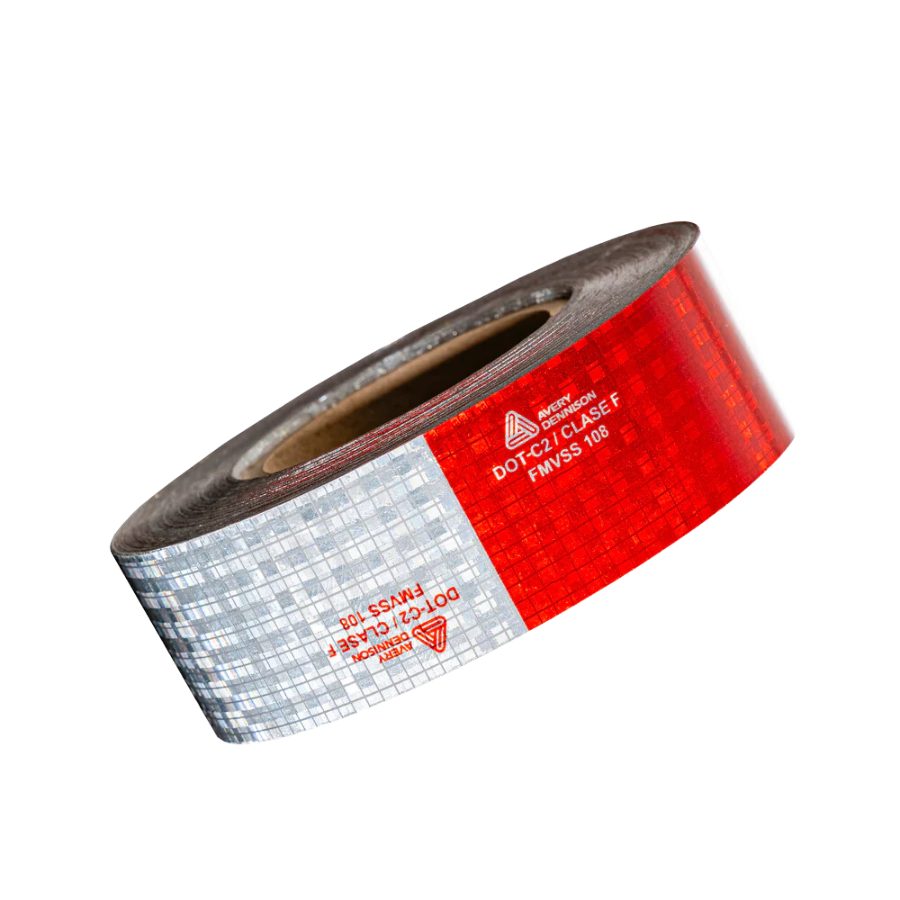 CINTA REFLECTIVA ROJA - BLANCA X METRO AVERY DENNISON - Imagen 1