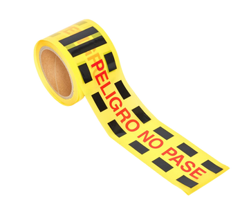 CINTA DE SENALIZACION AMARILLA / NEGRO PELIGRO 10 CM X 500 MTS - Imagen 1