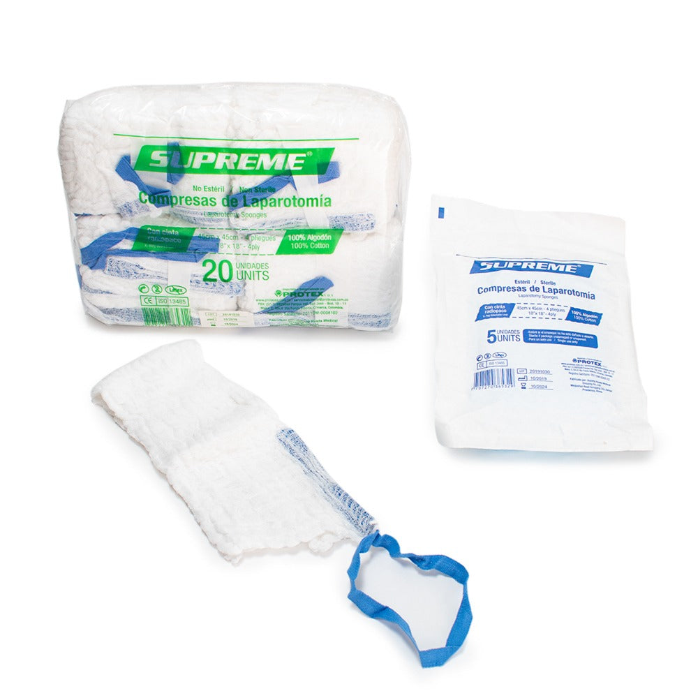 COMPRESA PRELAVADA ESTERIL 45 X 45 X 5 UND SUPREME - Imagen 1