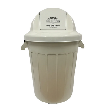 CONTENEDOR INDUSTRIAL 120 LTS TAPA CUPULA VAIVEN BLANCA - Imagen 1