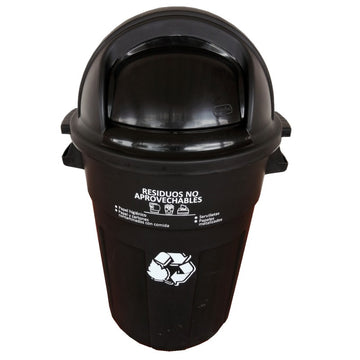 CONTENEDOR INDUSTRIAL 120 LTS TAPA CUPULA VAIVEN NEGRA - Imagen 1