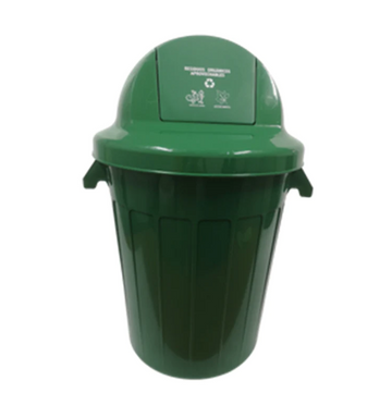 CONTENEDOR INDUSTRIAL 120 LTS TAPA CUPULA VAIVEN VERDE - Imagen 1