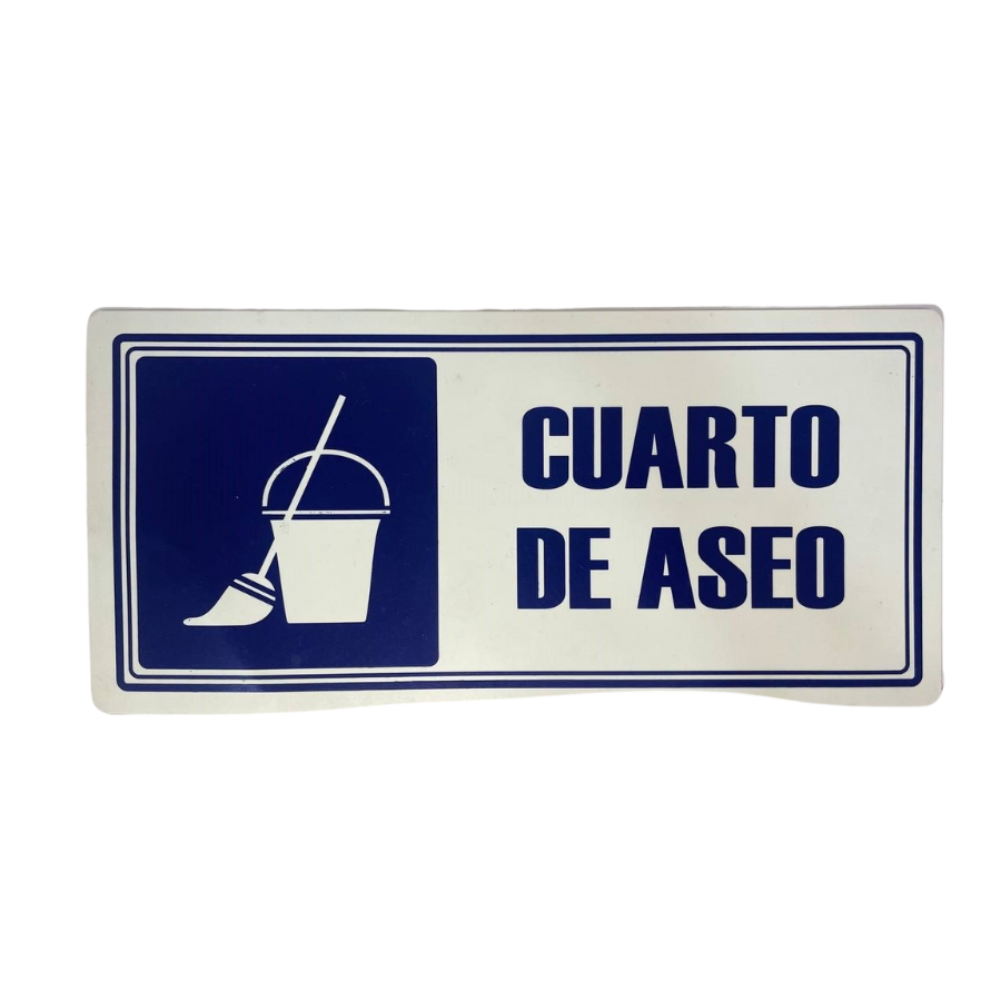 LETRERO DE SENALIZACION 30 X 15 CM STANDARD-CUARTO DE ASEO - Imagen 1
