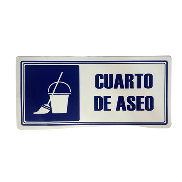 LETRERO DE SENALIZACION 30 X 15 CM STANDARD-CUARTO DE ASEO - Imagen 1