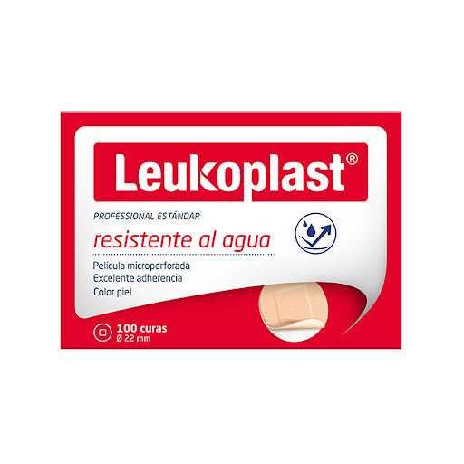 CURITAS IMPERMEABLES REDONDAS CAJA X 100 UNDS LEUKOPLAST - Imagen 1