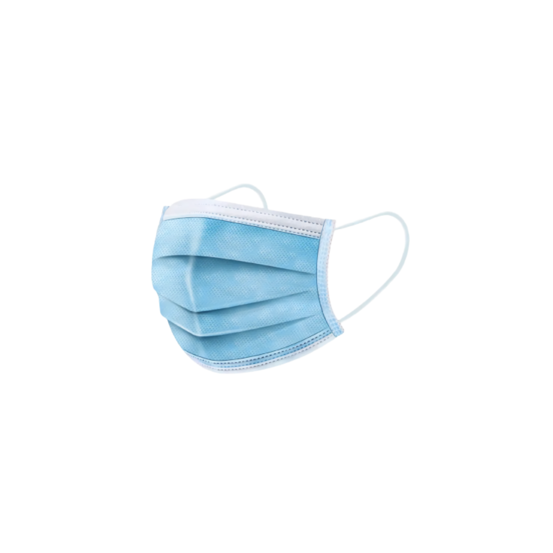 TAPABOCA DESECHABLE TERMOSELLADO AZUL X 50 UNDS EMPAQUE INDIVIDUAL - Imagen 1