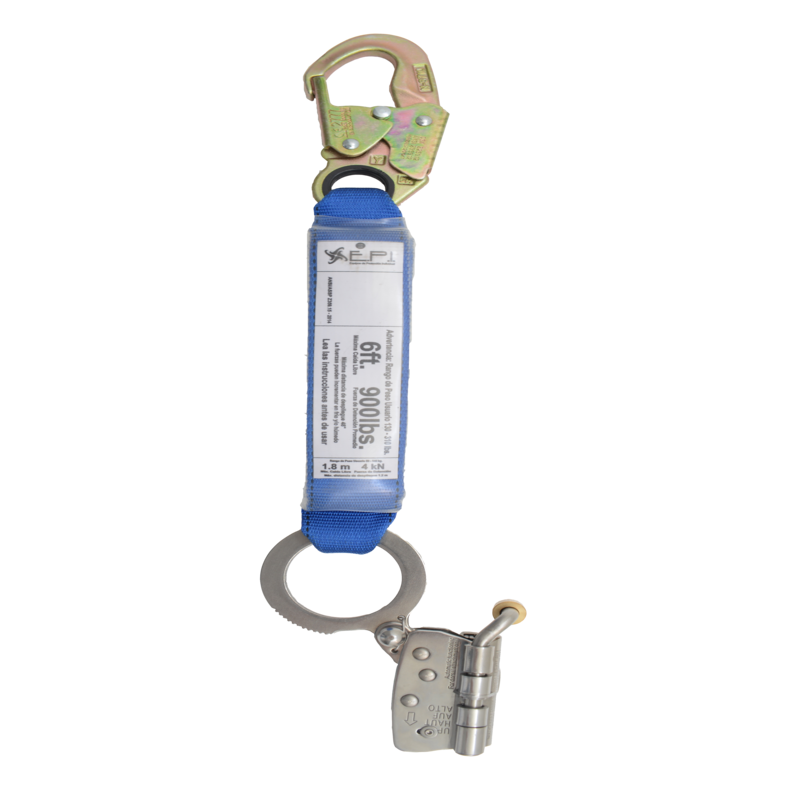ABSORBEDOR DE CAIDA EN REATA 1.80M CON GANCHO PEQUEÑO FRENO PARA CUERDA DE 13MM EAB-FR13-6 EPI - Imagen 1