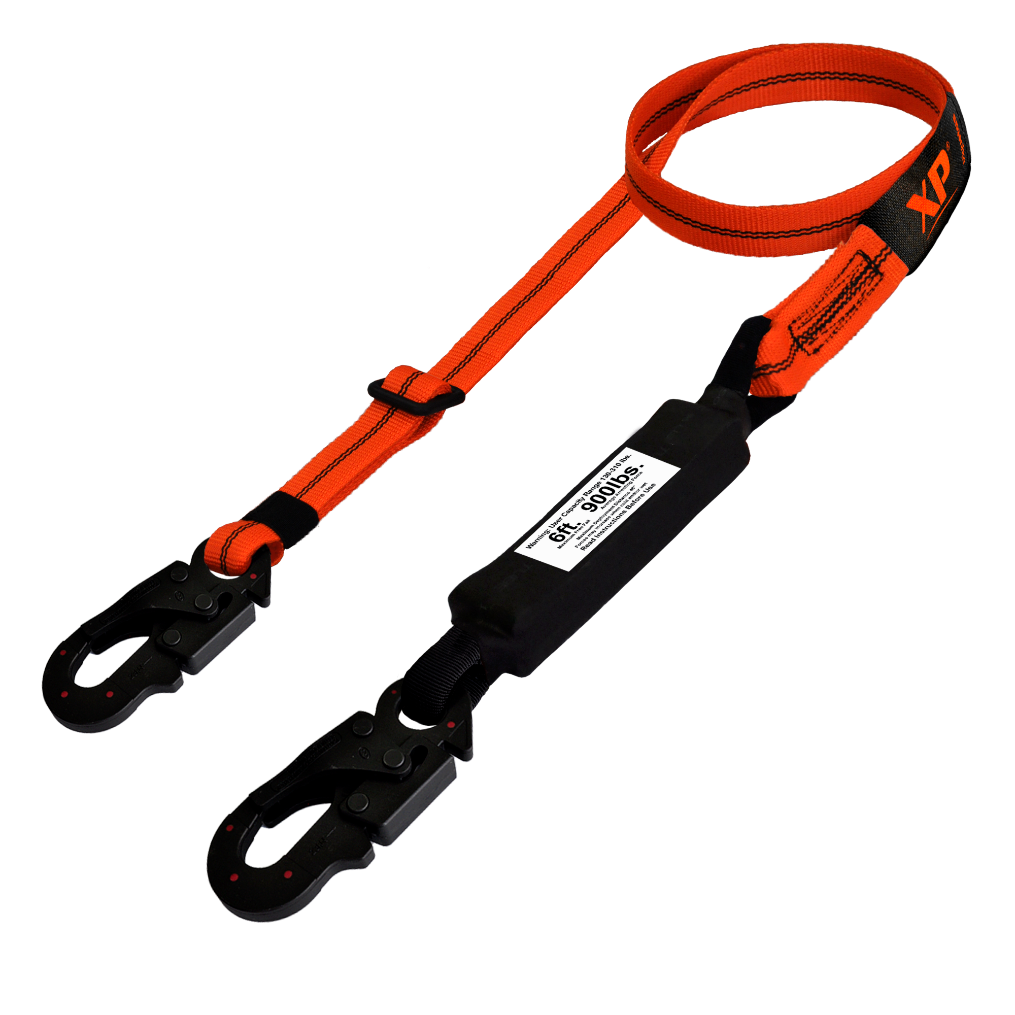 ESLINGA DIELECTRICA CON ABSORBEDOR REGULABLE EN REATA  DOBLE GANCHO PEQUEÑO 301SR-ADIE-2P XP - Imagen 1