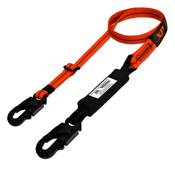 ESLINGA DIELECTRICA CON ABSORBEDOR REGULABLE EN REATA  DOBLE GANCHO PEQUEÑO 301SR-ADIE-2P XP - Imagen 1