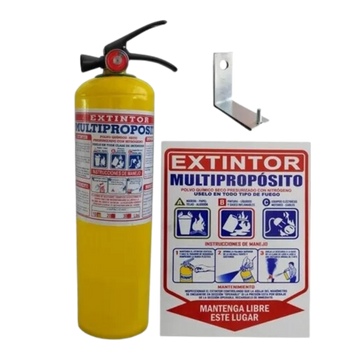 EXTINTOR MULTIPROPOSITO ABC X 10 LB SOPORTE+SEÑALIZACION - Imagen 1