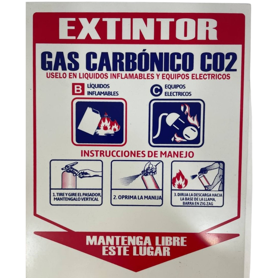 LETRERO DE SENALIZACION 25 X 20 CM STANDARD-EXTINTOR CO2 - Imagen 1