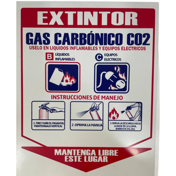 LETRERO DE SENALIZACION 25 X 20 CM STANDARD-EXTINTOR CO2 - Imagen 1