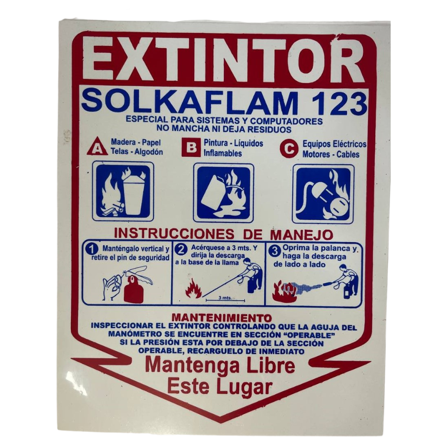 LETRERO DE SENALIZACION 25 X 20 CM STANDARD-EXTINTOR SOLKAFLAN - Imagen 1