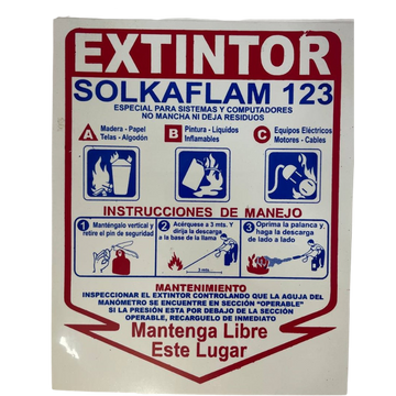 LETRERO DE SENALIZACION 25 X 20 CM STANDARD-EXTINTOR SOLKAFLAN - Imagen 1