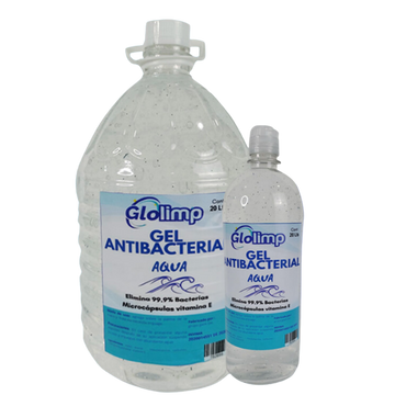 GEL ANTIBACTERIAL GLOLIMP CON VITAMINA E X GALON - Imagen 1
