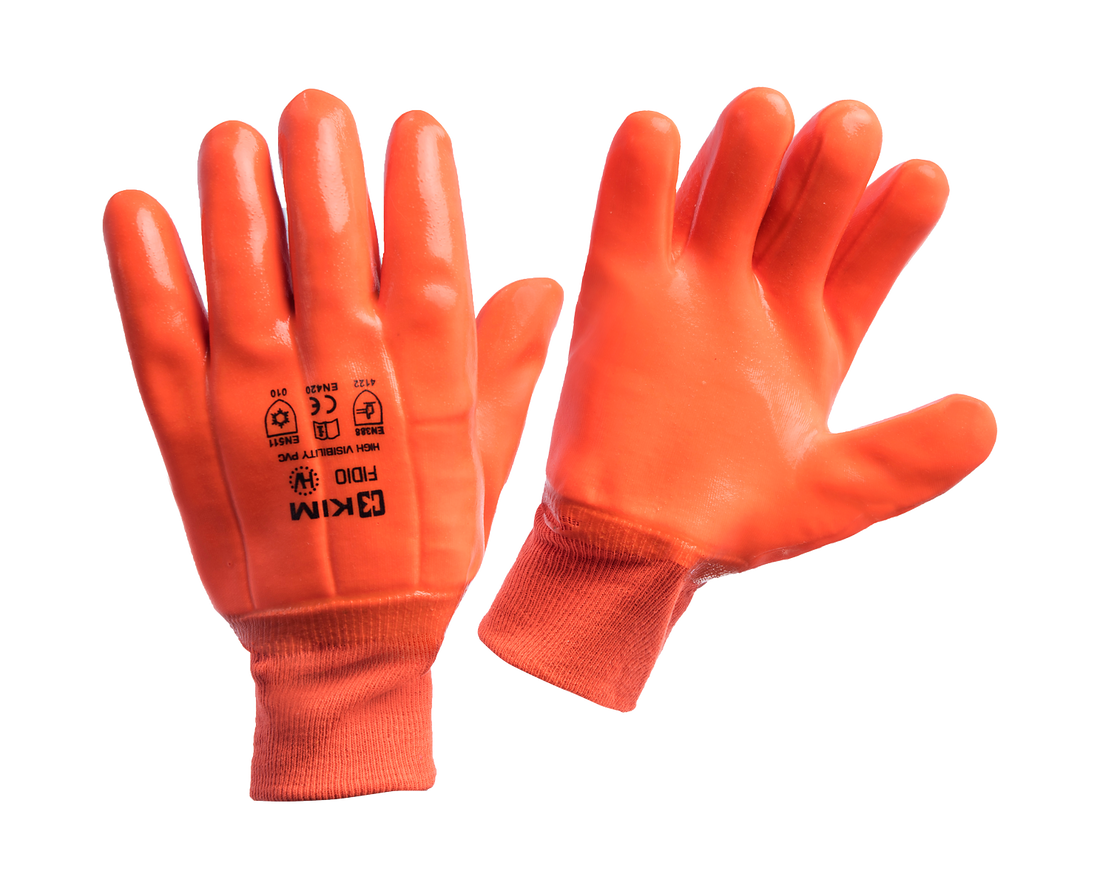 GUANTE DE PVC TERMICO NEON SEMICORRUGADO PARA CUARTO FRIO FIDIO KIM - Imagen 1